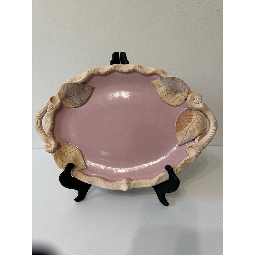 BRIGITTE   HAAG STUDIO ART CERAMIC HANDLED PLlatter